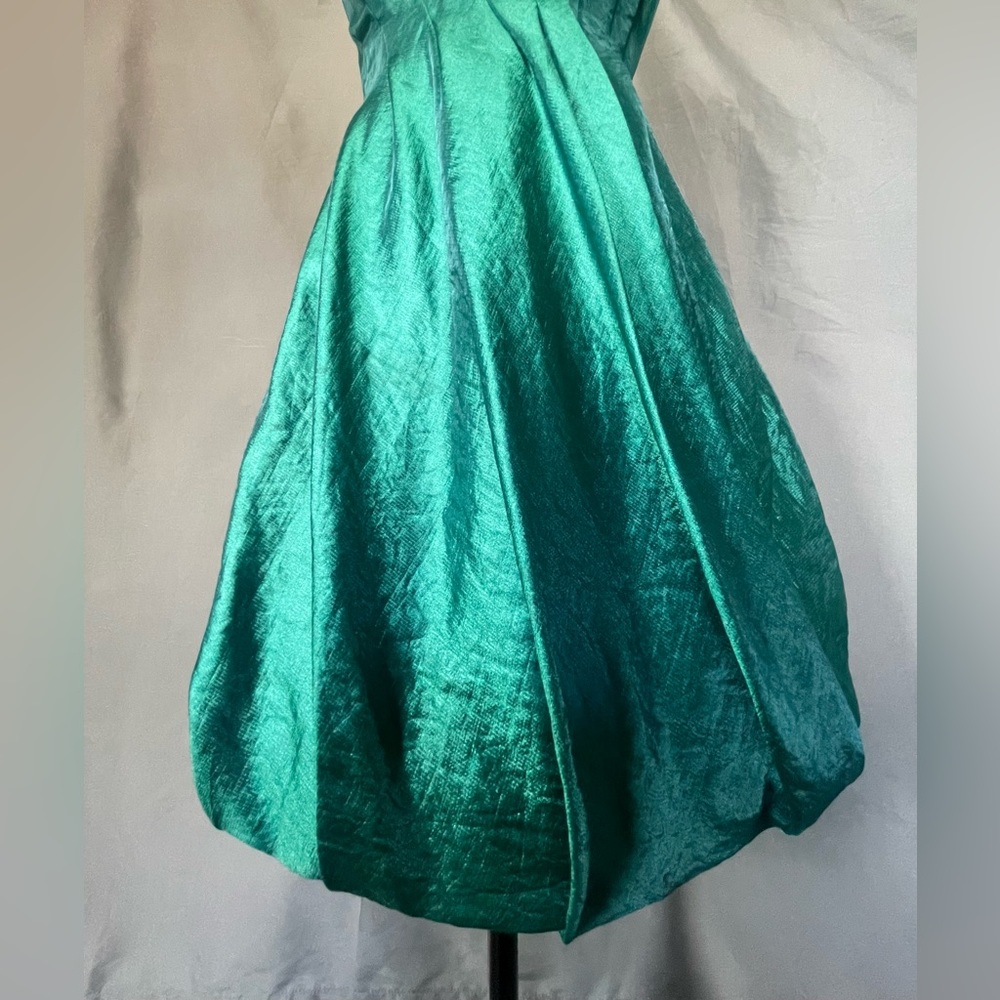 Vintage Emerald Satin Bubble Dress | Size 8 US - Picture 6 of 12